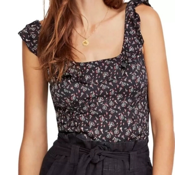 Free People Stay With You Ruffle Crop Top - Picture 1 of 4
